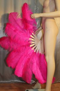 Pink Federf&auml;cher Burlesque Straussenfedern Tanzf&auml;cher gross1